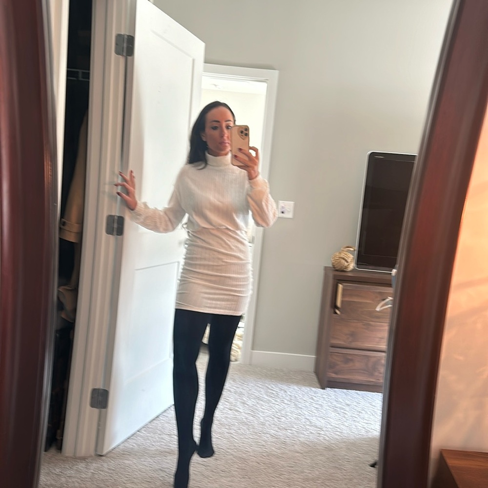 White turtle neck dress brand new